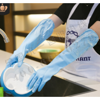 加长加绒束口防水厨房耐用加厚胶皮乳胶橡胶洗碗手套